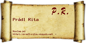 Prádl Rita névjegykártya
